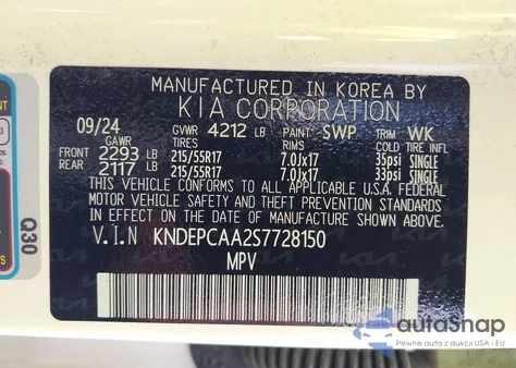 2025 Kia Seltos Lx из США, поврежденный, VIN KNDEPCAA2S7728150